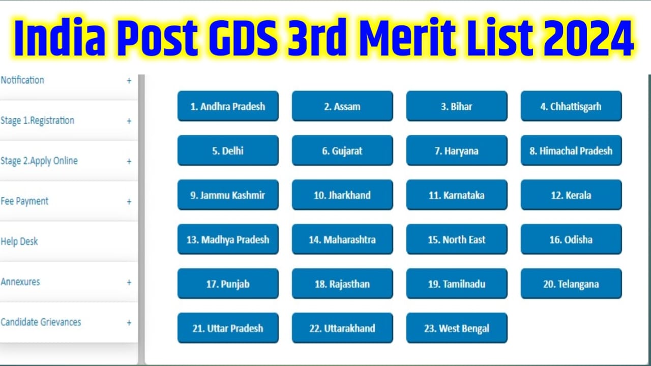 India Post GDS third Merit List 2024 Kab Jari Hoga